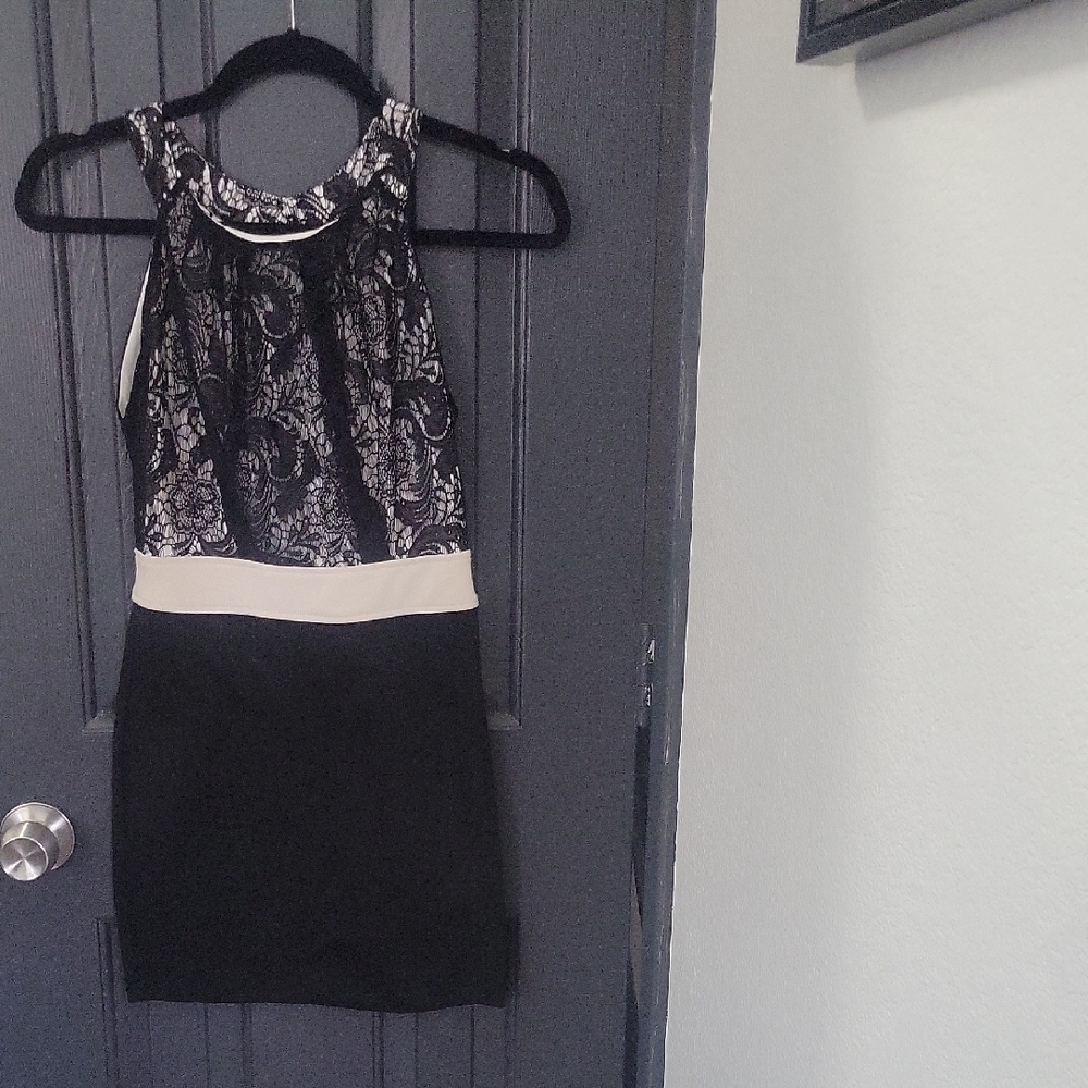 Windsor Black and White Lace Mini Dress